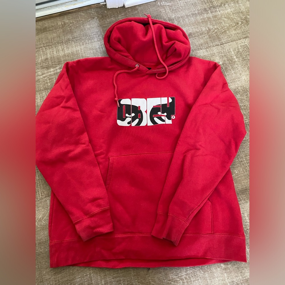 Obey red hoodie men’s medium